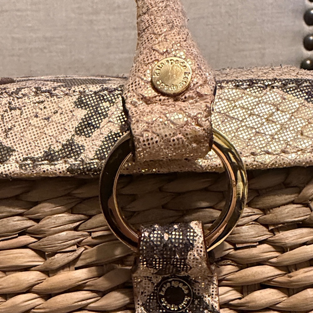 Kate Spade Brown Woven Wicker Satchel with Snakeskin Accents - Picture 16 of 16